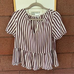 striped ruffle Madewell blouse